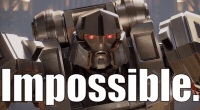Robot With Red Eyes Saying Impossible GIF
