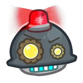 Robot With Red Light Sticker