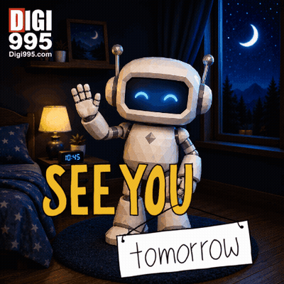 Robot With Sign Saying See You Tomorrow GIF