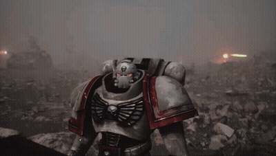 Robot With Skull On Chest And Sword GIF