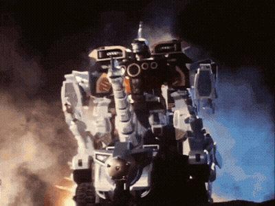 Robot With Smoke Coming Out Of Mouth GIF