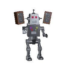 Robot With Speakers On Arms Dancing Sticker