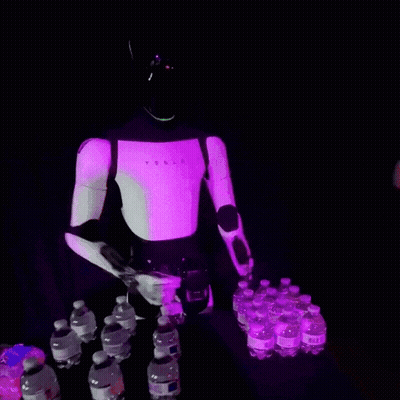 Robot With Tesla Logo GIF