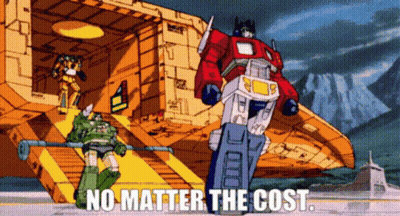 Robot With Transformers Logo On Chest GIF