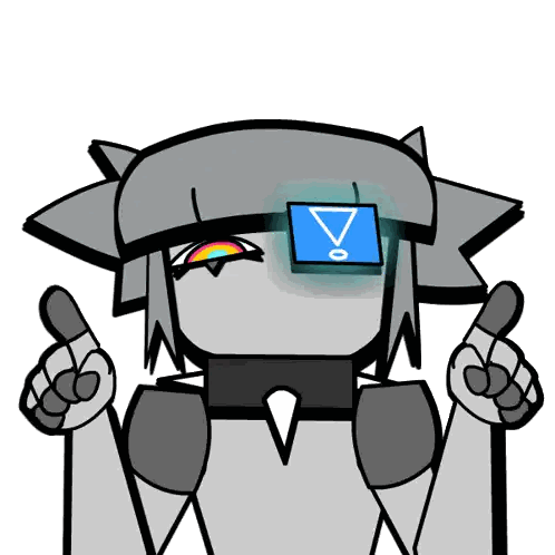 Robot With Triangle Eye Sticker