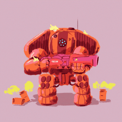 Robot With Vertigo On Chest GIF