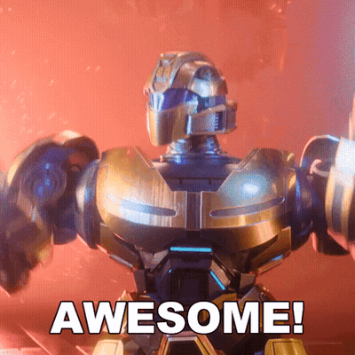 Robot With Word Awesome GIF