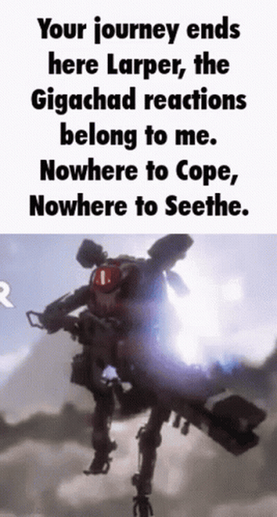 Robot Your Journey Ends Here Larper Gigachad Reactions Belong To Me GIF