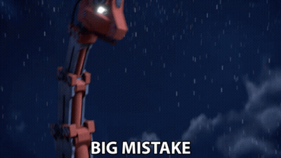 Robotic Arm Saying Big Mistake GIF