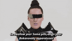 Robotic Girl Swallow Your Soma Pills GIF
