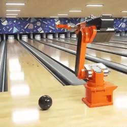 Robotic Machine In Bowling Alley GIF