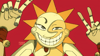 Robotic Sun Giving Peace Sign by Fionna Lovestar