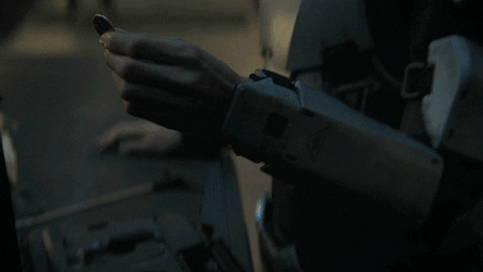 Robotic Woman Coin Flip GIF
