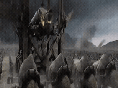 Robots Fighting In Field GIF