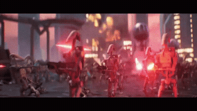 Robots Standing In City GIF