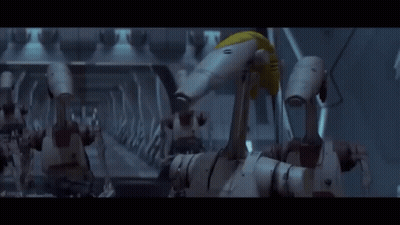 Robots Standing In Room GIF