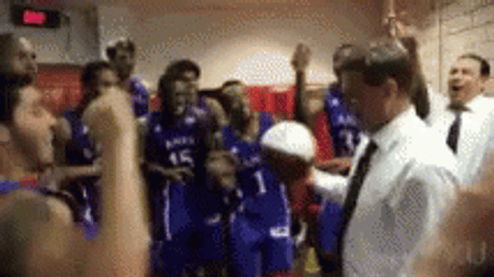 Rock Chalk Jayhawks Bonds With Coach GIF