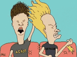Rock Head Headbanging Beavis GIF