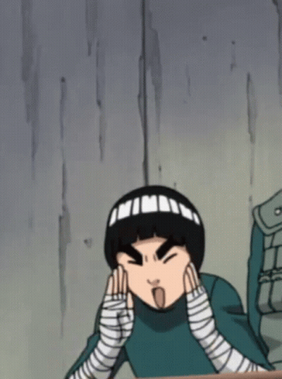 Rock Lee Naruto Funny Face Hands On Chin GIF