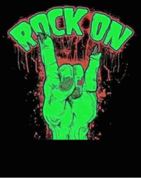 Rock On Blinking Green Led Lights GIF