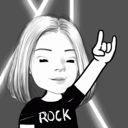 Rock On Hand Sign Head Bang Girl GIF