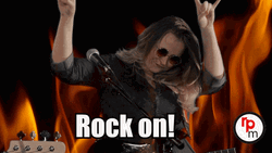 Rock On Lady Fire Background GIF