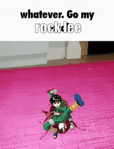 Rockdee Written On Pink Rug GIF