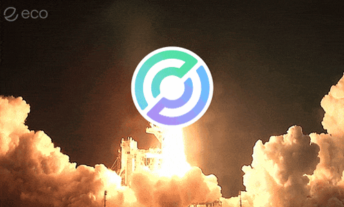 Rocket Being Launched With Eco On Bottom Right GIF