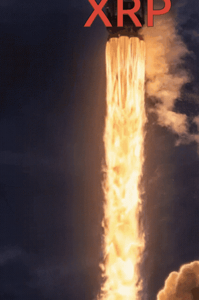 Rocket Being Launched With XRP On Top GIF