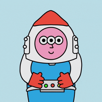 Rocket Drawing With Pink Face