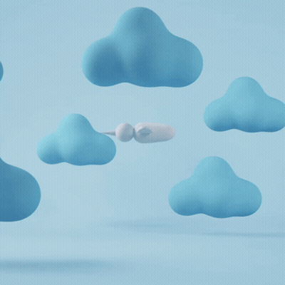 Rocket Flying Through Clouds GIF