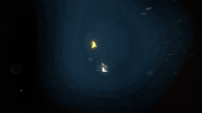 Rocket Flying Through Dark Air GIF