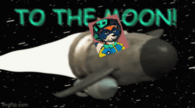 Rocket Flying Through Space To The Moon GIF
