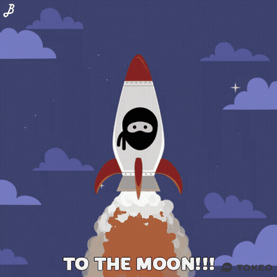 Rocket Flying To The Moon GIF