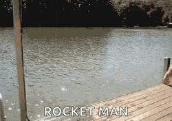Rocket Launch Man GIF
