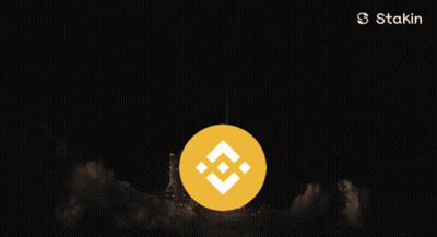 Rocket Launch With Staking Logo GIF