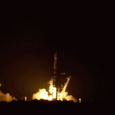 Rocket Launching Into Night Sky NASA GIF