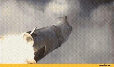Rocket Launching Into Sky With Smoke GIF