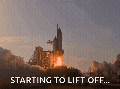 Rocket Launching Starting To Lift Off GIF