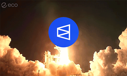 Rocket Launching With Blue Circle And Arrow GIF