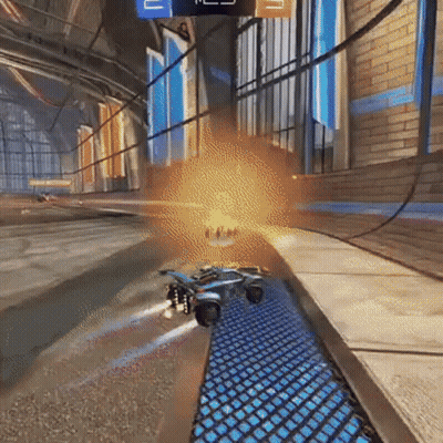 Rocket League Car Flying Through Building GIF