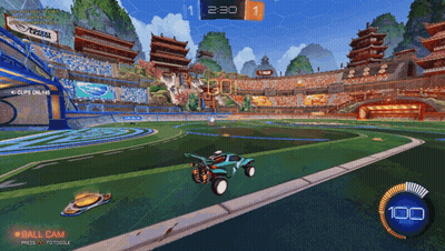 Rocket League Game On Computer Screen GIF