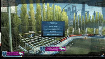 Rocket League Paused Screen Screenshot GIF