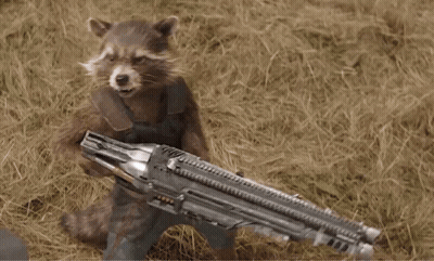 Rocket Raccoon Holding Gun GIF