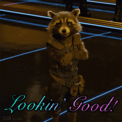 Rocket Raccoon Looking Good GIF