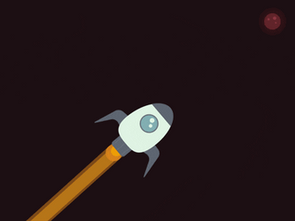 Rocket Ship Flying On Space GIF