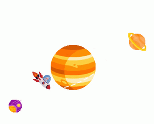 Rocket Ship Roaming Around The Planet GIF