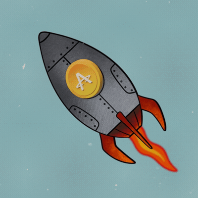 Rocket With Letter A Flying GIF