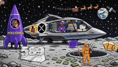 Rocket With Perseverancia On The Moon GIF