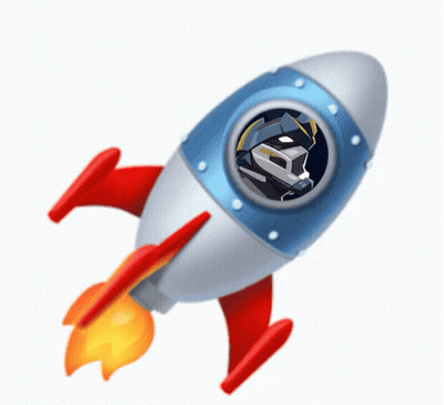 Rocket With Robot Inside Flying GIF